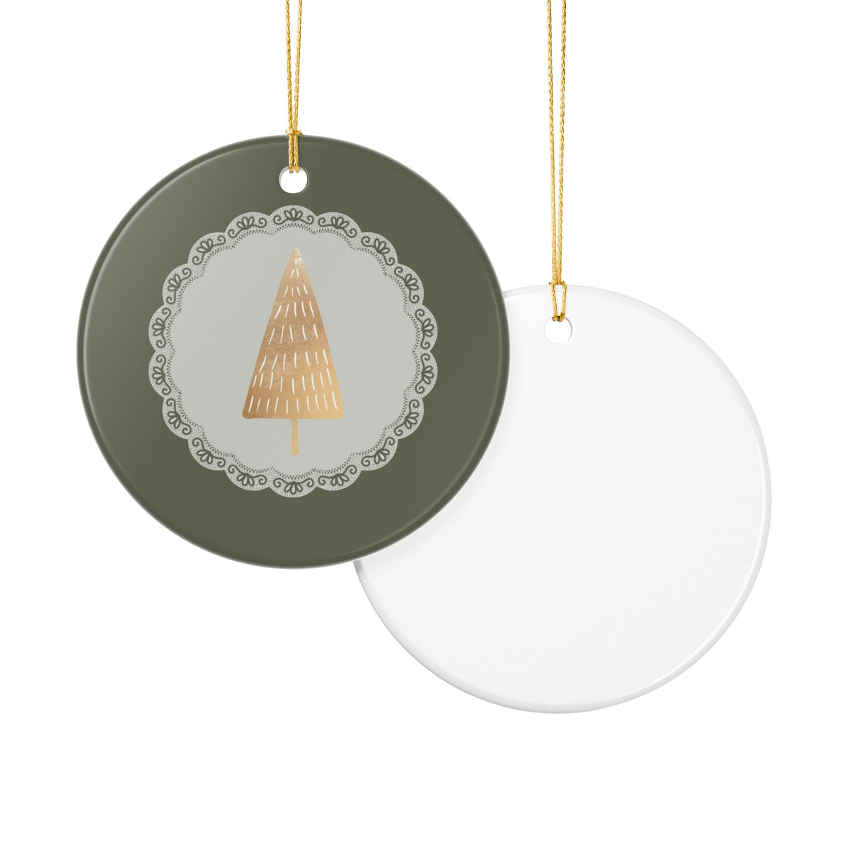 Christmas Tree Ornament Vintage Tree Hanger Sage Green Xmas Decor Granny Chic Tree Charm Heirloom Style Keepsake For Grandma Gift Book Club
