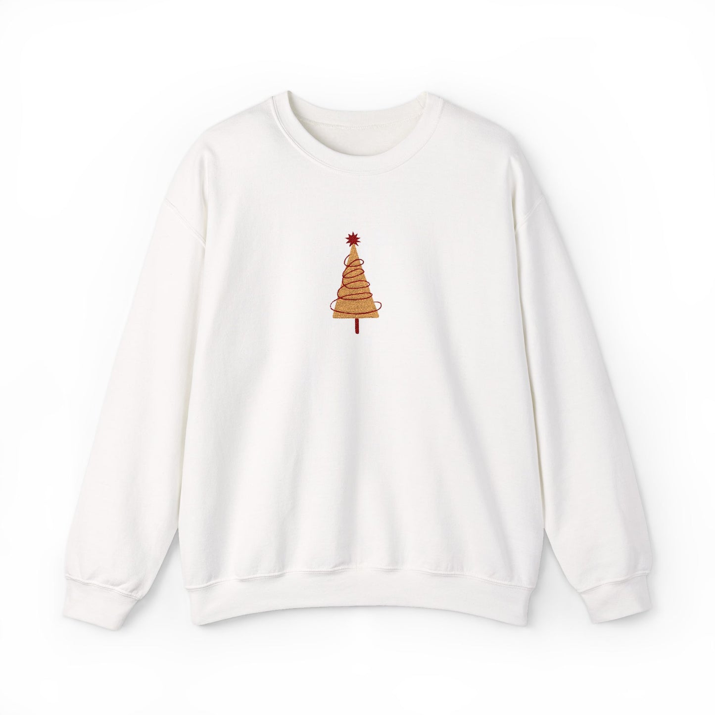 Embroidered Christmas Tree Sweatshirt Gift For Wife Minimal Holiday Crewneck Present For Mentor Quiet Luxury Winter Pullover Cozy Style