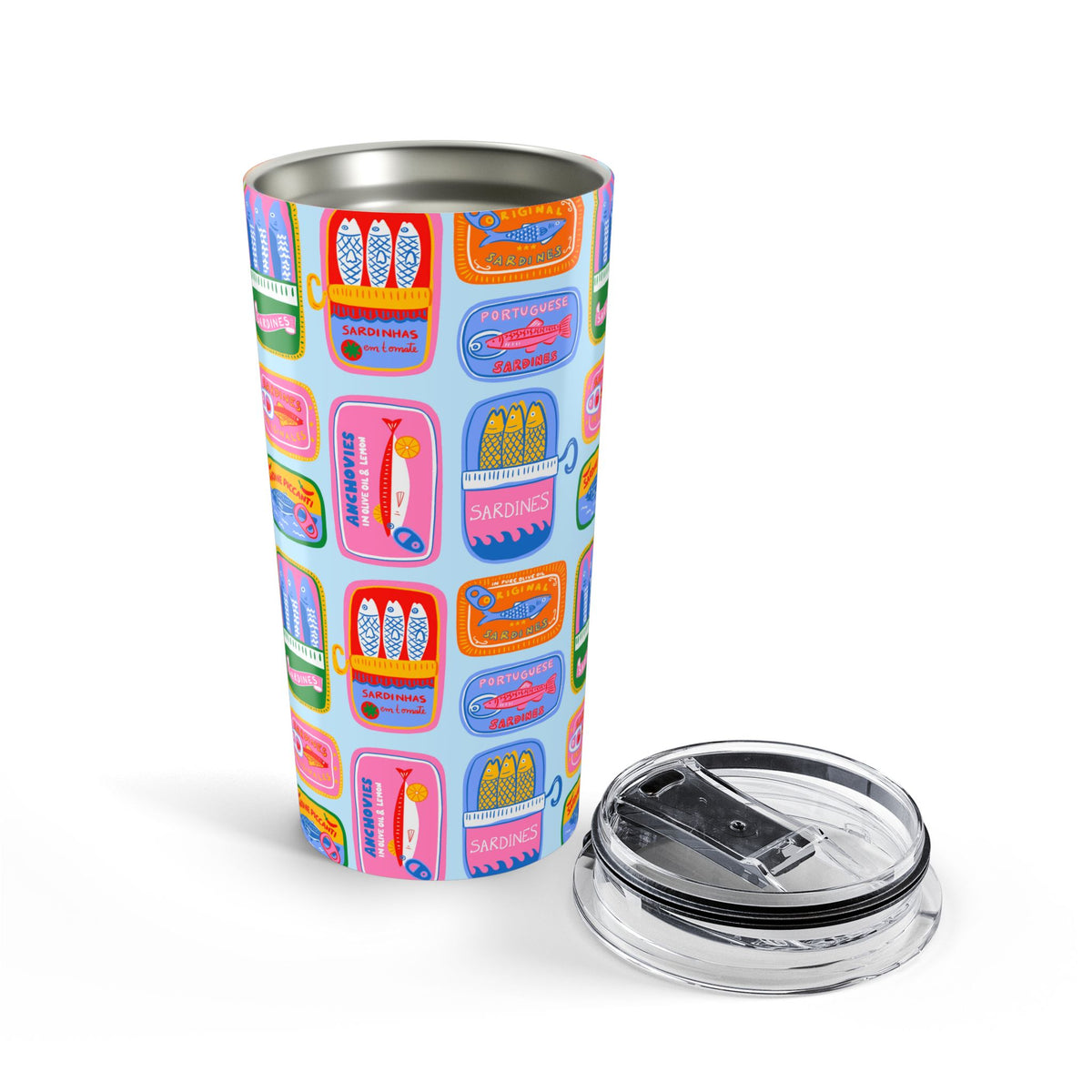 Portugal Tumbler Gift For Traveler Sardine Cup Portugal Souvenir Coffee Tumbler Beach Lover Gift Lisbon Travel Mug Summer Drink Cup