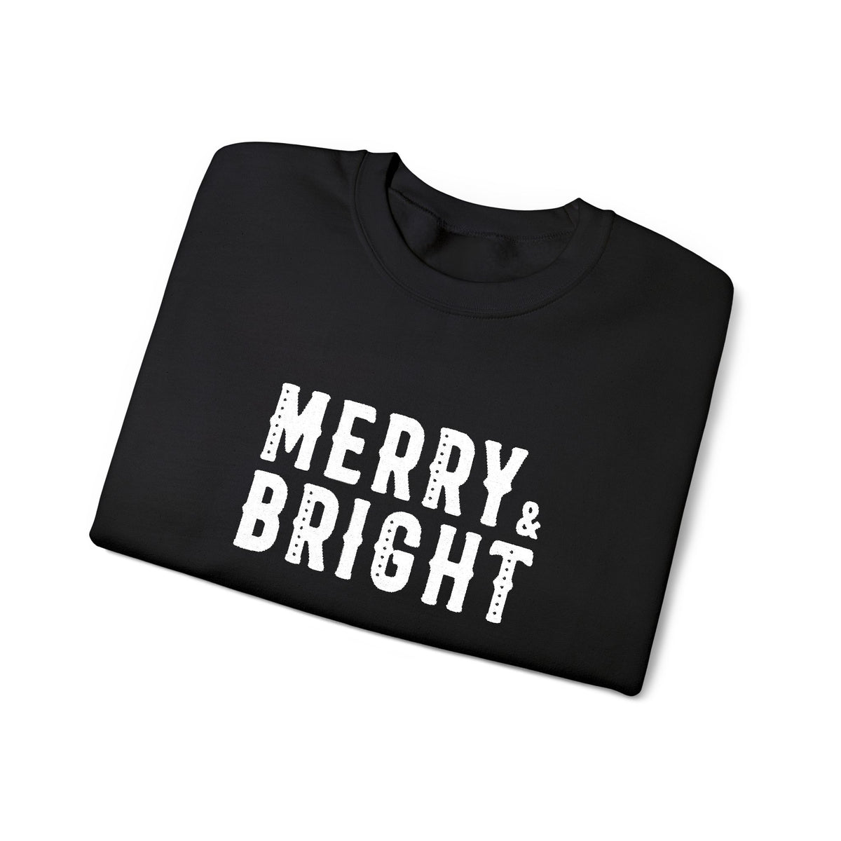 Merry Bright Christmas Sweatshirt Gift For Mom Holiday Crewneck Present For Sister Festive Typography Pullover Cozy Winter Outfit Top Style