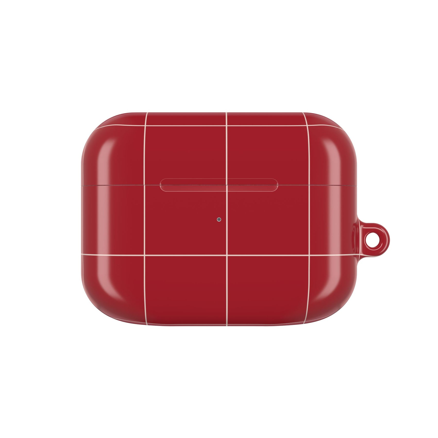 Red Grid AirPods Case Minimalist Earbuds Cover Retro AirPods Protector Plaid Modern Tech Accessory Vintage Retro Phone Accessories Checkered