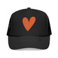 Orange Heart Trucker Hat Embroidered Foam Cap Mesh Snapback Summer Streetwear Gift For Best Friend Bold Minimal Fashion Accessory Look