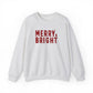Merry Bright Sweatshirt Gift For Girlfriend Christmas Crewneck Winter Present For Mom Festive Letter Pullover Cozy Holiday Outfit Top Style