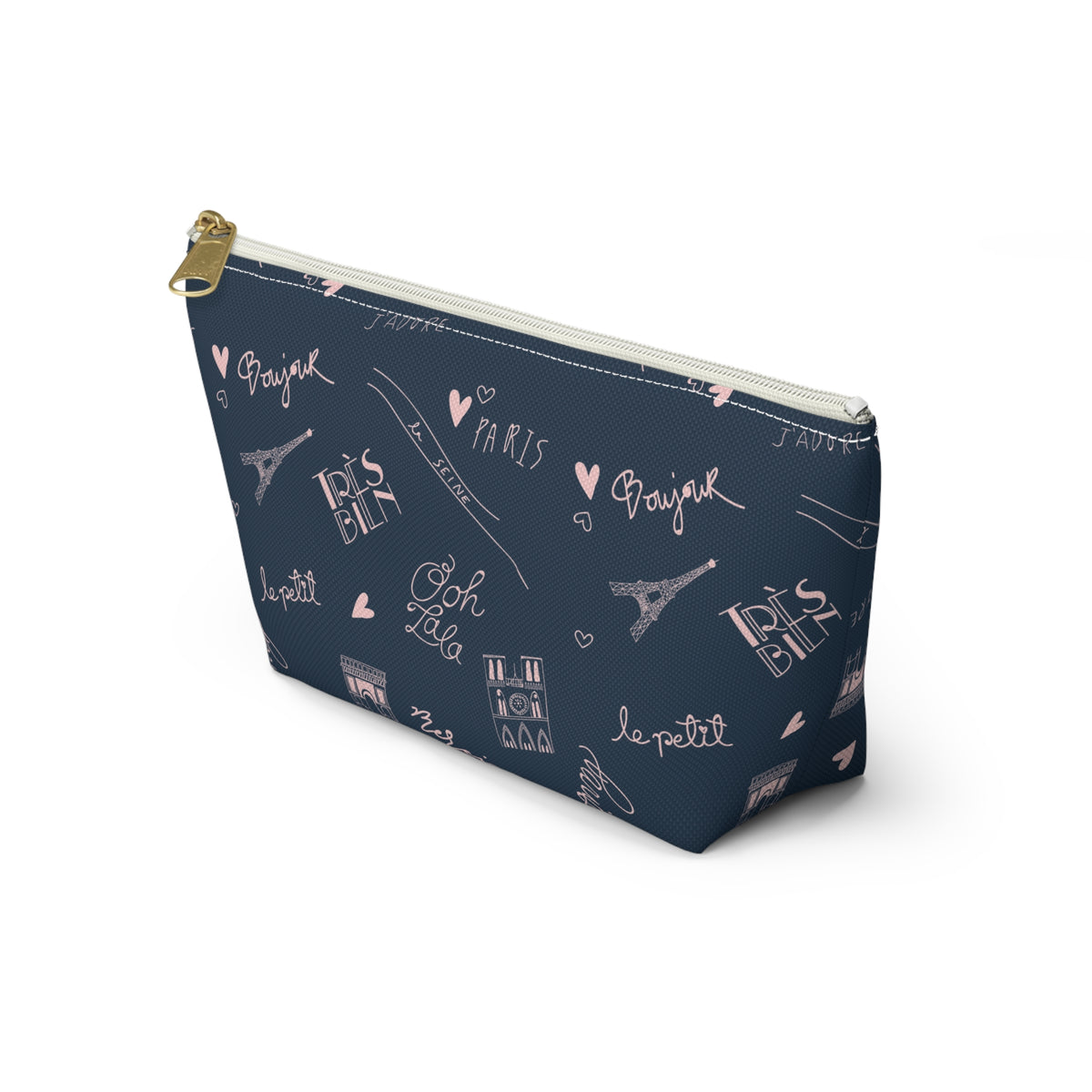 Paris Travel Accessory Pouch For Her Cute Makeup Bag Insert Navy Toiletry Organizer Parisian Decor Chic Pencil Case… – product image 9