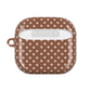 Polka Dot AirPods Case Gift For Girlfriend Neutral Tech Accessory Minimalist Earbud Cover Brown Beige Gadget Gift Cute Protective Shell