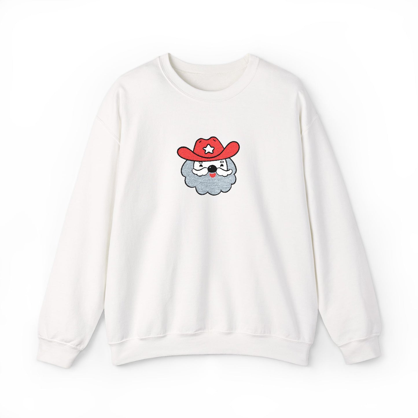 Embroidered Cowboy Santa Sweatshirt For Her Western Christmas Crewneck Gift For Mom Country Holiday Pullover Best Friend Winter Top For Wife