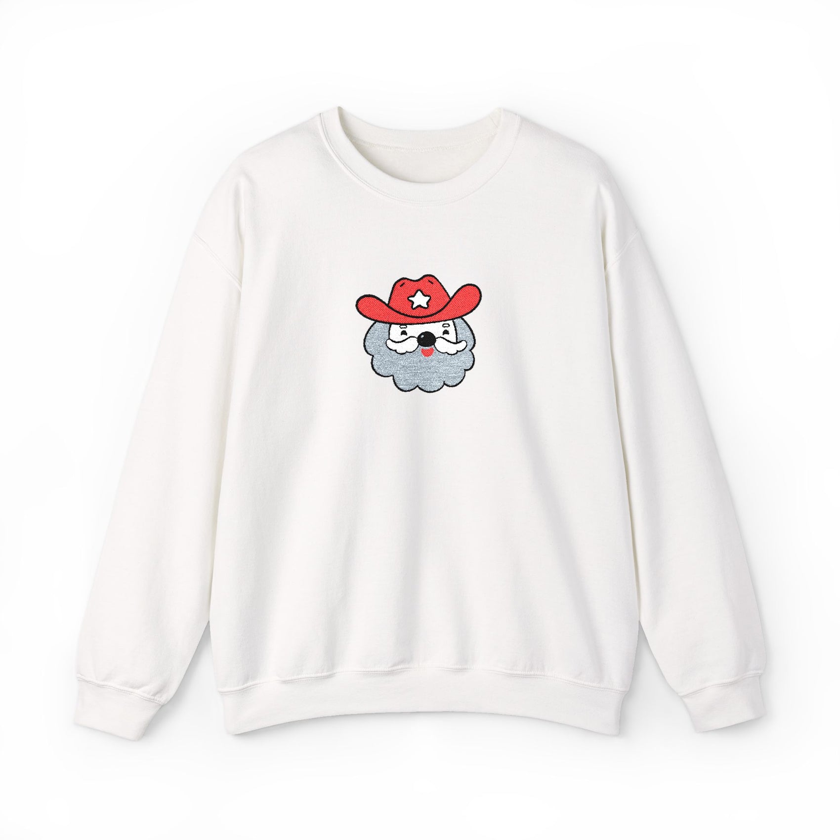 Embroidered Cowboy Santa Sweatshirt For Her Western Christmas Crewneck Gift For Mom Country Holiday Pullover Best Friend Winter Top For Wife