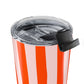 Striped Tumbler Gift For Coffee Lover Orange Cup Modern Sipper Present Colorful Mug For Friend Keepsake Daily Hydration Wavy Stripes Cup