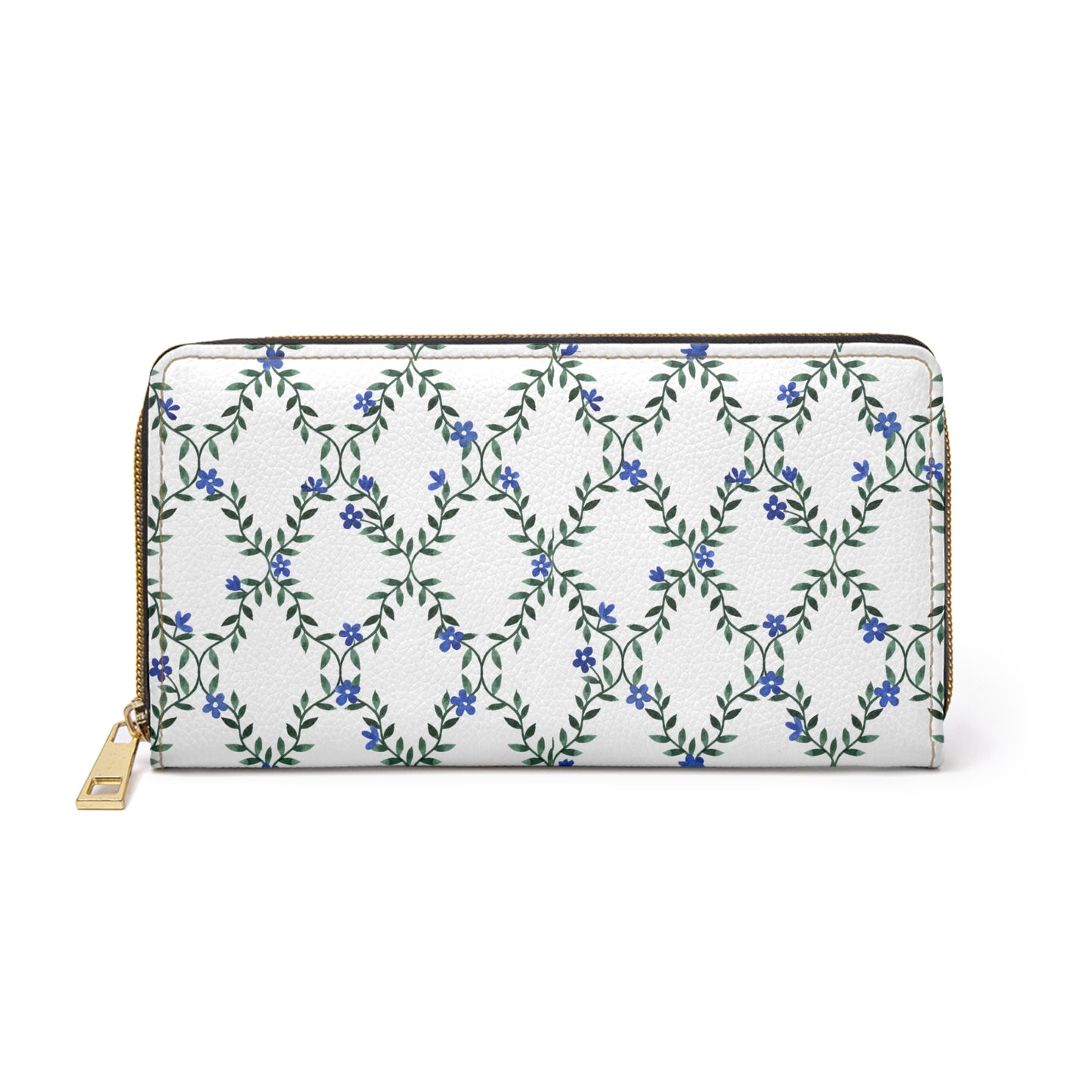 Floral Purse For Spring Fashion Blue Flower Wallet Gift For Wife Botanical Accessory For Friend Travel Organizer Birthday Present For Her