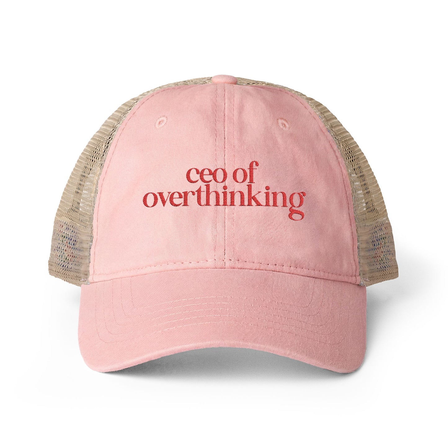 Gift for Overthinker Funny Trucker Hat Gift For Friend Womens Ponytail Cap Cute Summer Hat Casual Everyday Outfit Cap Breathable Mesh Hat