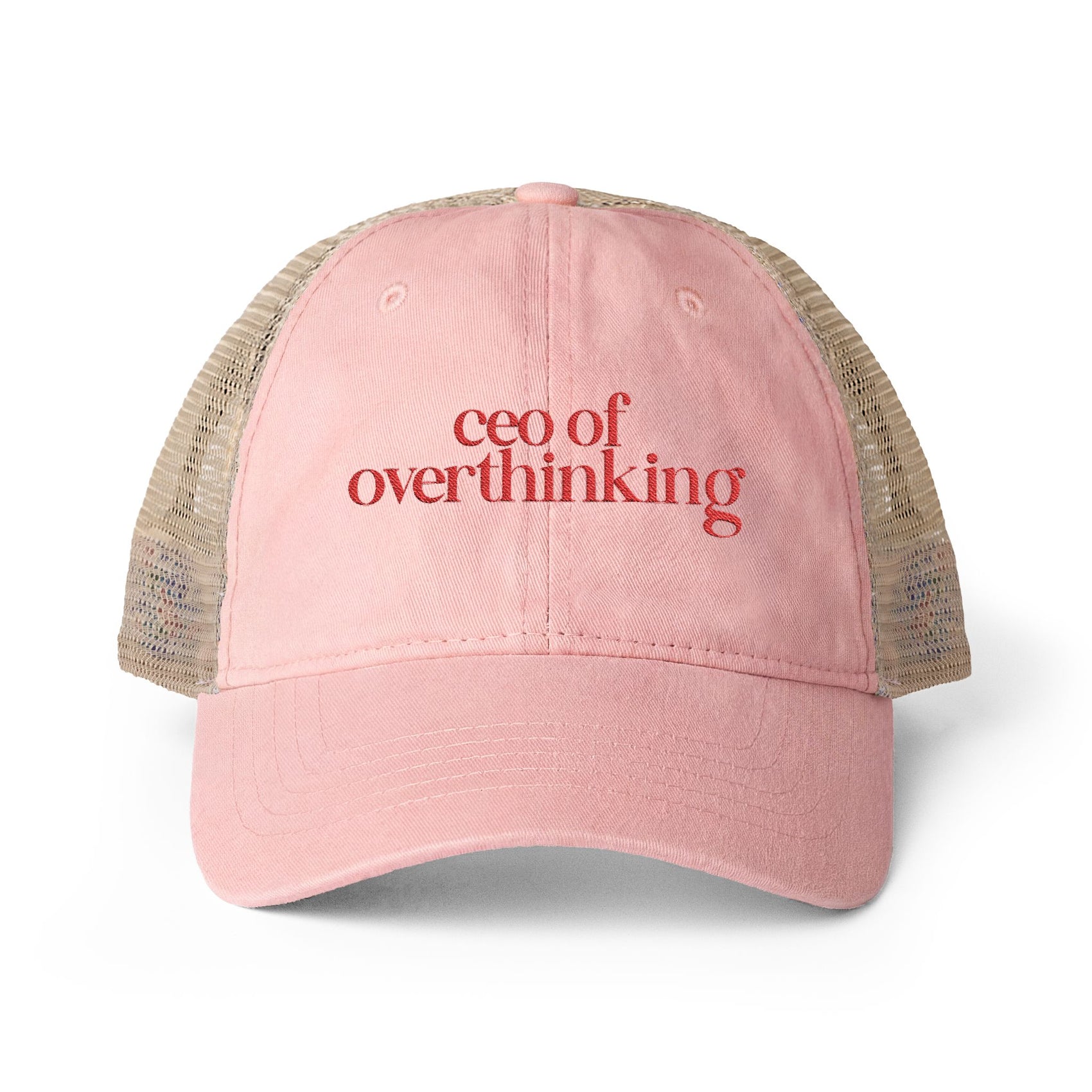 Gift for Overthinker Funny Trucker Hat Gift For Friend Womens Ponytail Cap Cute Summer Hat Casual Everyday Outfit Cap Breathable Mesh Hat