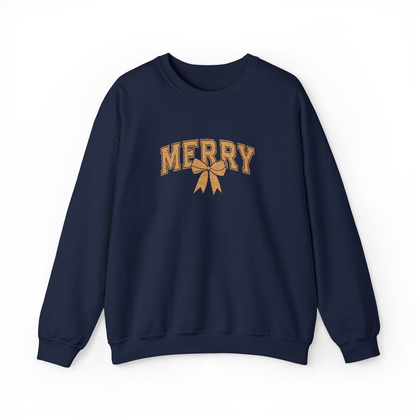 Merry Bow Sweatshirt Gift For Mom Christmas Crewneck Winter Present For Sister Floral Script Pullover Cozy Holiday Lounge Outfit Top Style