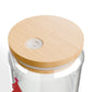 Red Tree Glass Cup Gift For Mom Festive Sipper With Bamboo Lid Cute Holiday Drinkware Sister Best Friend Winter Sip Jar Roomie Hostess Style