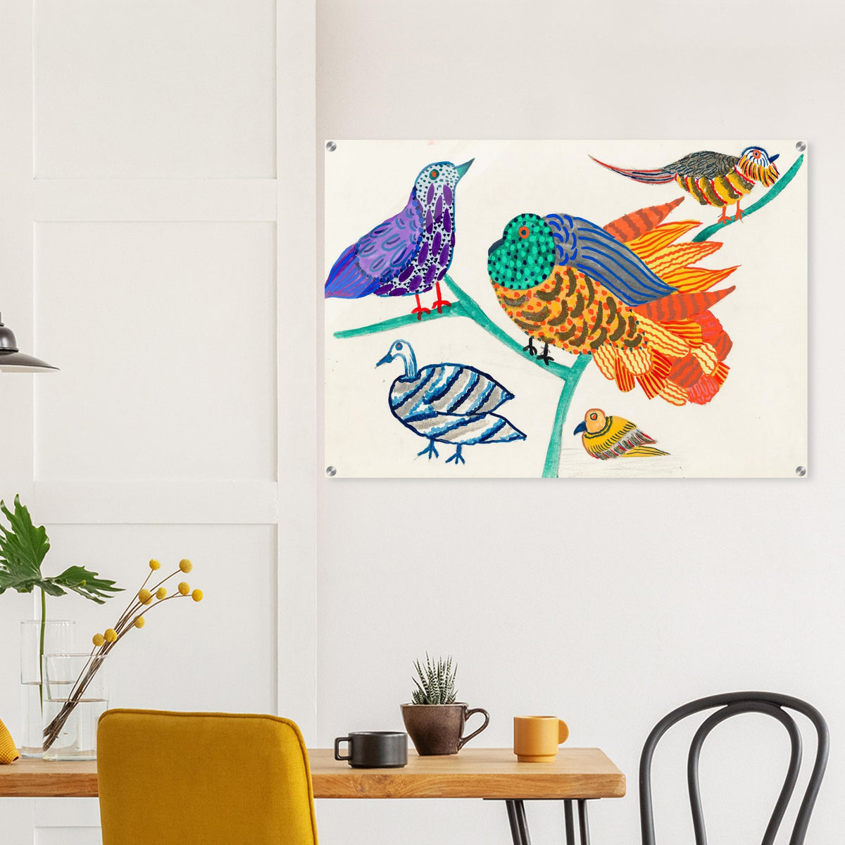 Colorful birds 1914 Atelier Martine Paul Poiret folk art acrylic print #PD_303 - view 6