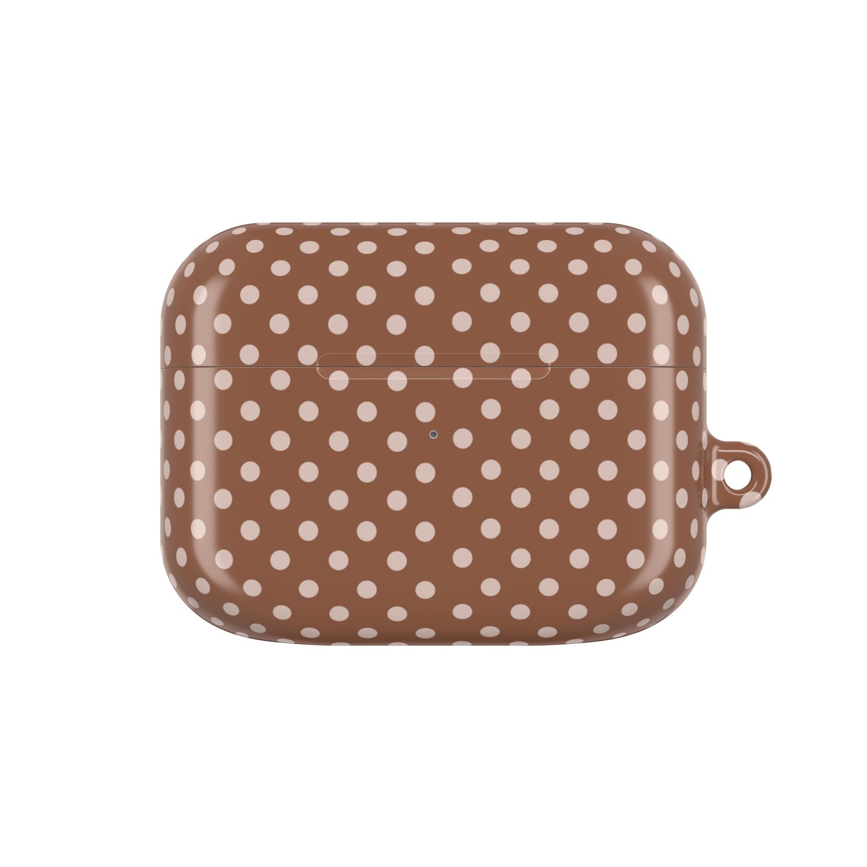 Polka Dot AirPods Case Gift For Girlfriend Neutral Tech Accessory Minimalist Earbud Cover Brown Beige Gadget Gift Cute Protective Shell