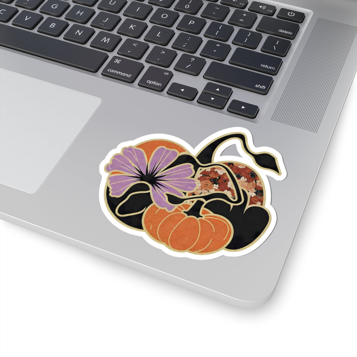 Floral Pumpkin Sticker Witch Hat Decal For Halloween Party Cute Halloween Decal Spooky Autumn Laptop Sticker Cottagecore Fall Aesthetic Gift