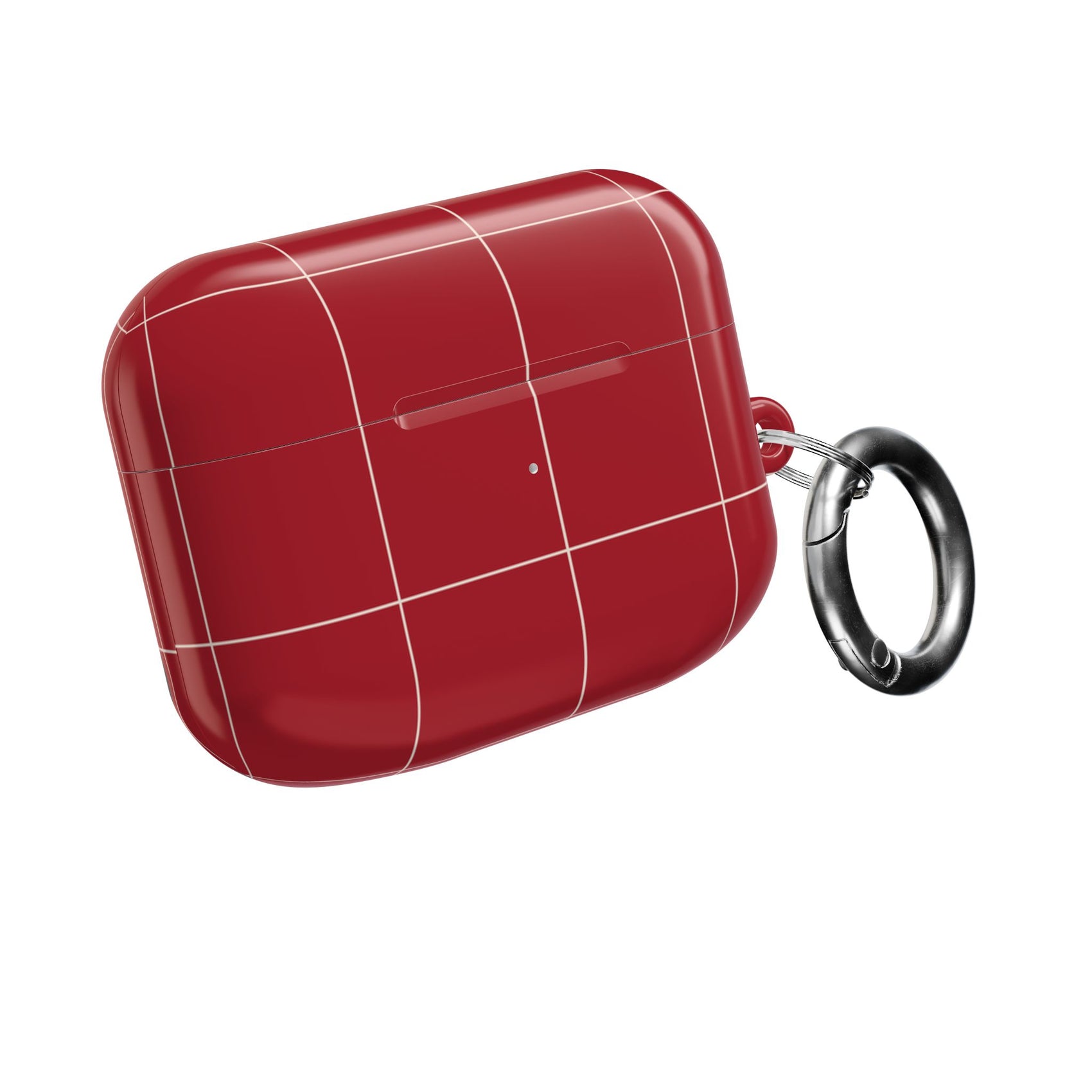 Red Grid AirPods Case Minimalist Earbuds Cover Retro AirPods Protector Plaid Modern Tech Accessory Vintage Retro Phone Accessories Checkered
