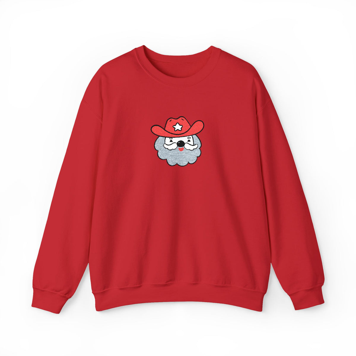 Embroidered Cowboy Santa Sweatshirt For Her Western Christmas Crewneck Gift For Mom Country Holiday Pullover Best Friend Winter Top For Wife