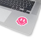 Dripping Pink Smiley Emoji Decal For Waterbottle Stickers, Smiling Face Kiss-Cut Stickers, Happy Planner Stickers For Phone Emoji Kiss Cut