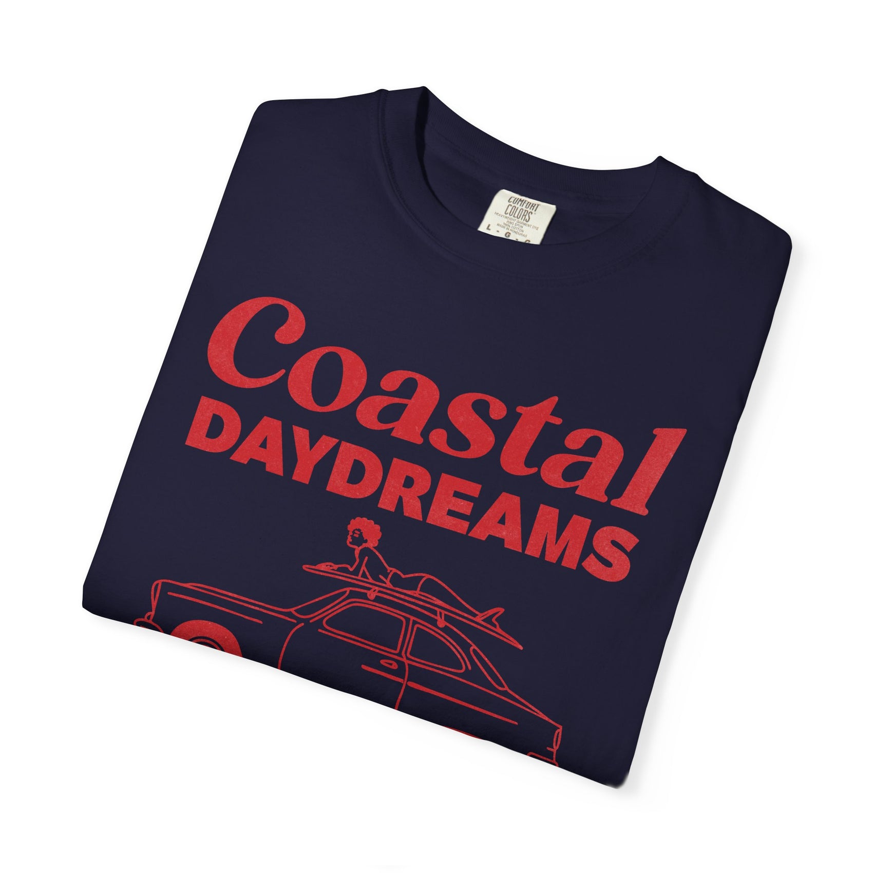Coastal Daydreams T Shirt Retro Surf Car Tee Summer Beach Vacation Gift For Sister Road Trip Clothing Birthday Present For Her Best Friend