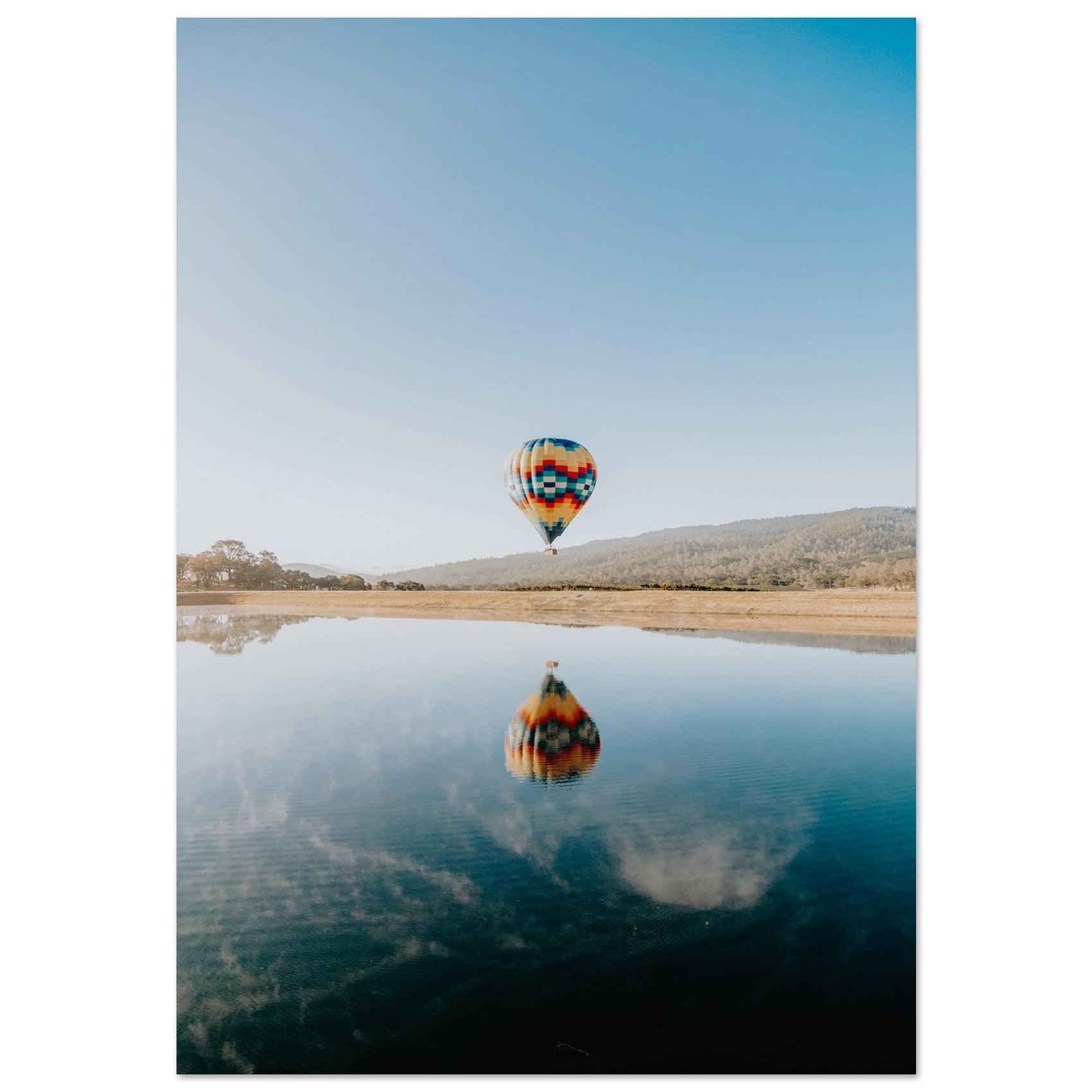 FOAM - PD_ Vibrant Hot Air Balloon Reflection Foam Board Print - Elevate Your Space with Dreamy Sky Art