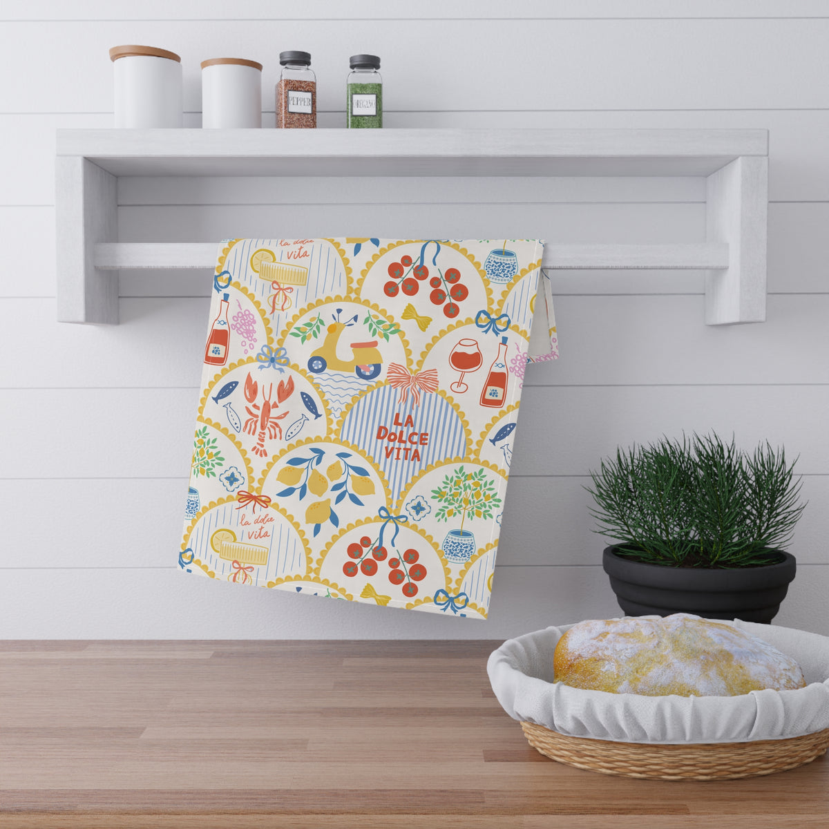 Italian Tea Towel For Mediterranean Kitchen Towel La Dolce Vita Decor Amalfi Coast Gift Housewarming Gift For Mom Coastal Kitchen Linen