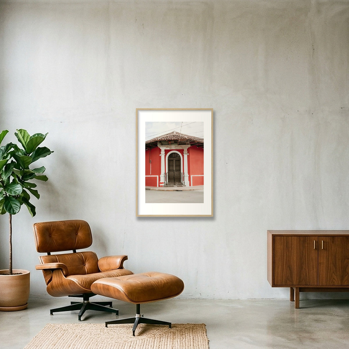 1233 — 59×84cm, 23×33" Oak Frame