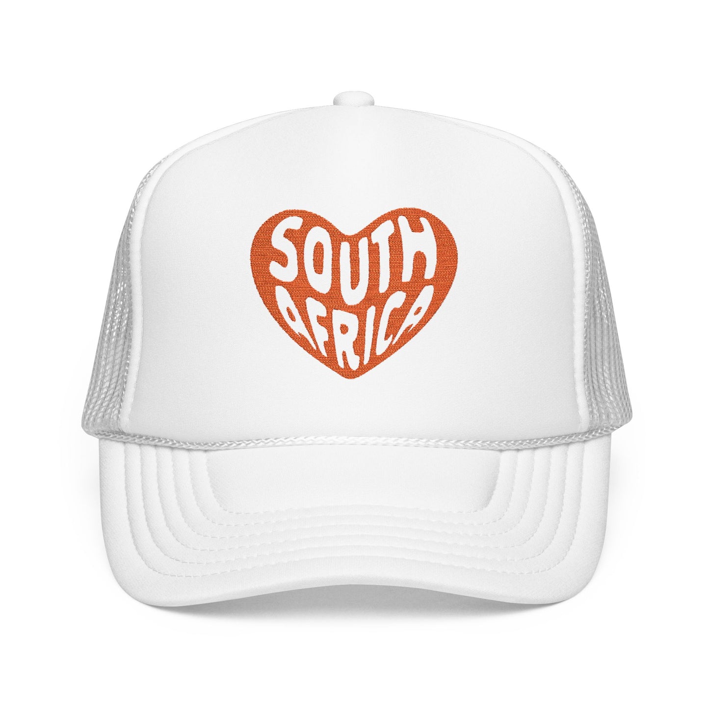 South Africa Embroidered Hat Gift For Travelers White Foam Mesh Cap Travel Embroidery Hat Africa Gift Summer Hat Unisex Streetwear Cap