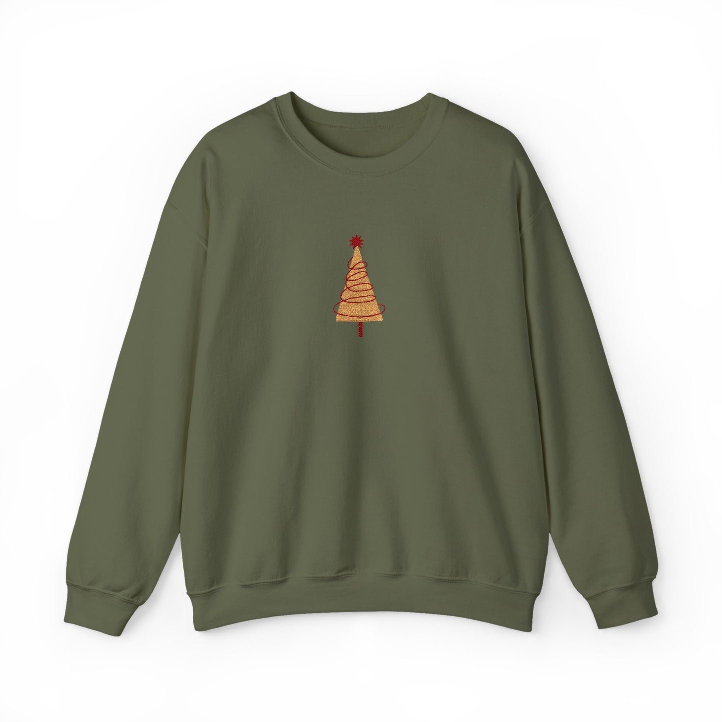 Embroidered Christmas Tree Sweatshirt Gift For Wife Minimal Holiday Crewneck Present For Mentor Quiet Luxury Winter Pullover Cozy Style