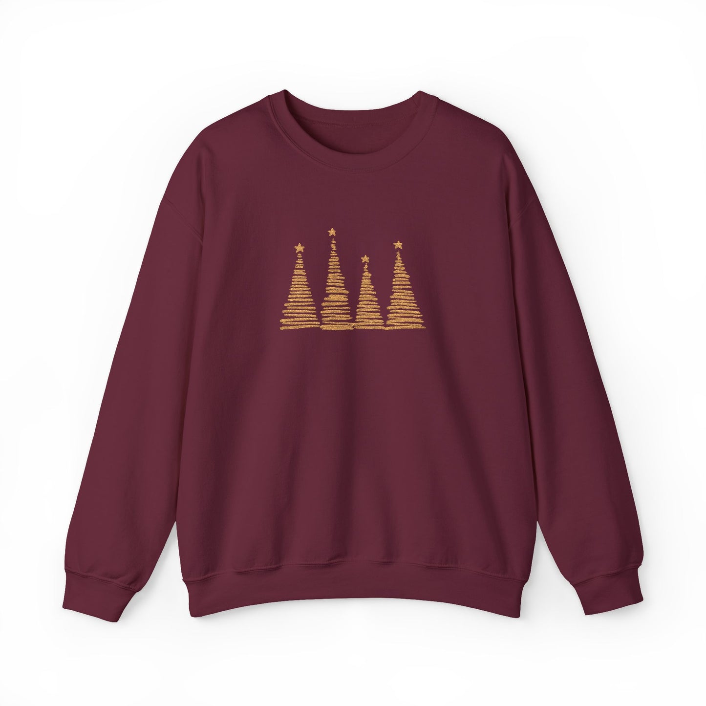 Christmas Four Trees Sweatshirt Gift For Girlfriend Holiday Crewneck Seasonal Winter Present For Mom Minimal Pullover Cozy December Outfit