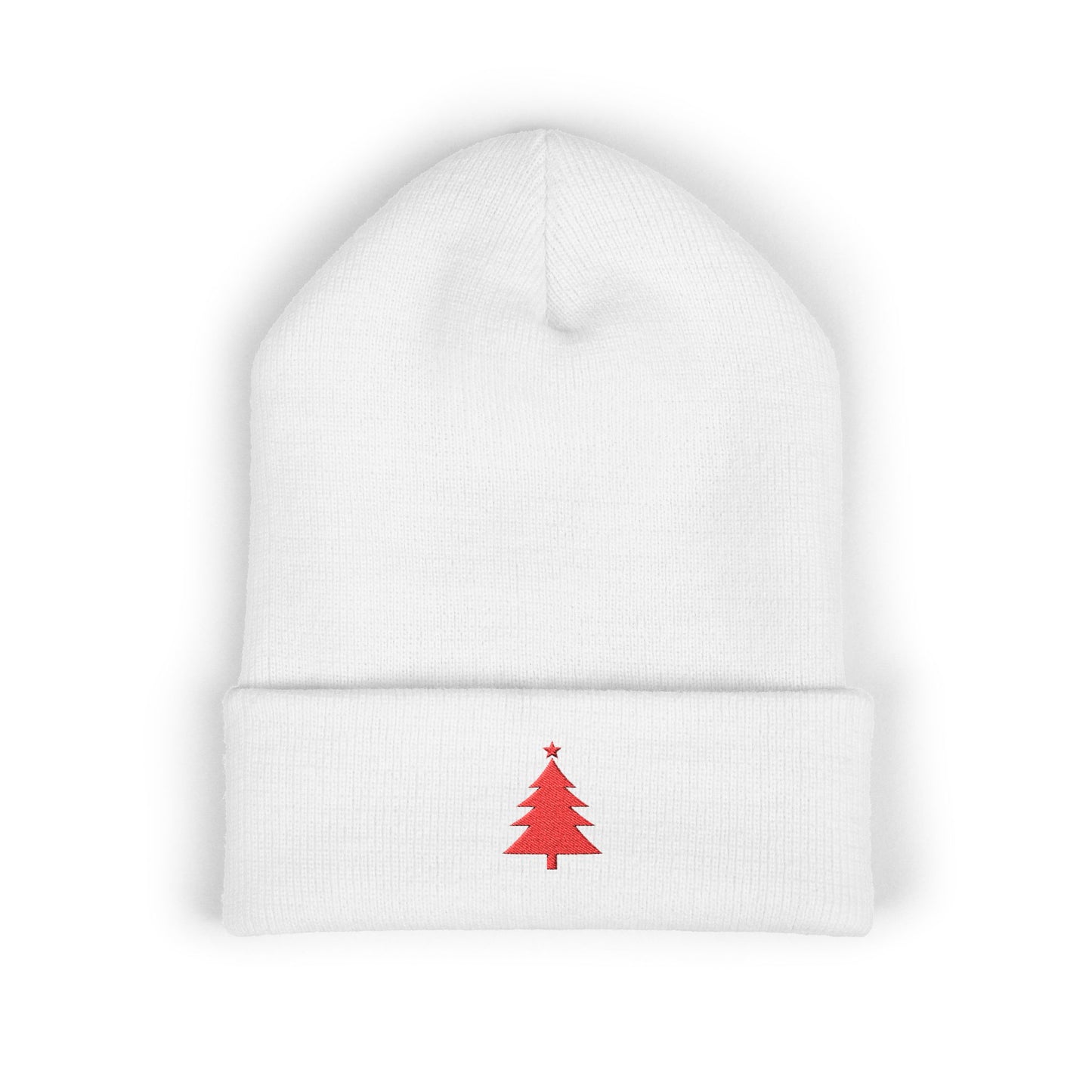 Embroidered Christmas Tree Beanie Minimalist Winter Hat Embroidered Holiday Knit Cap Cozy Cold Weather Gift Unisex Festive Headwear Xmas
