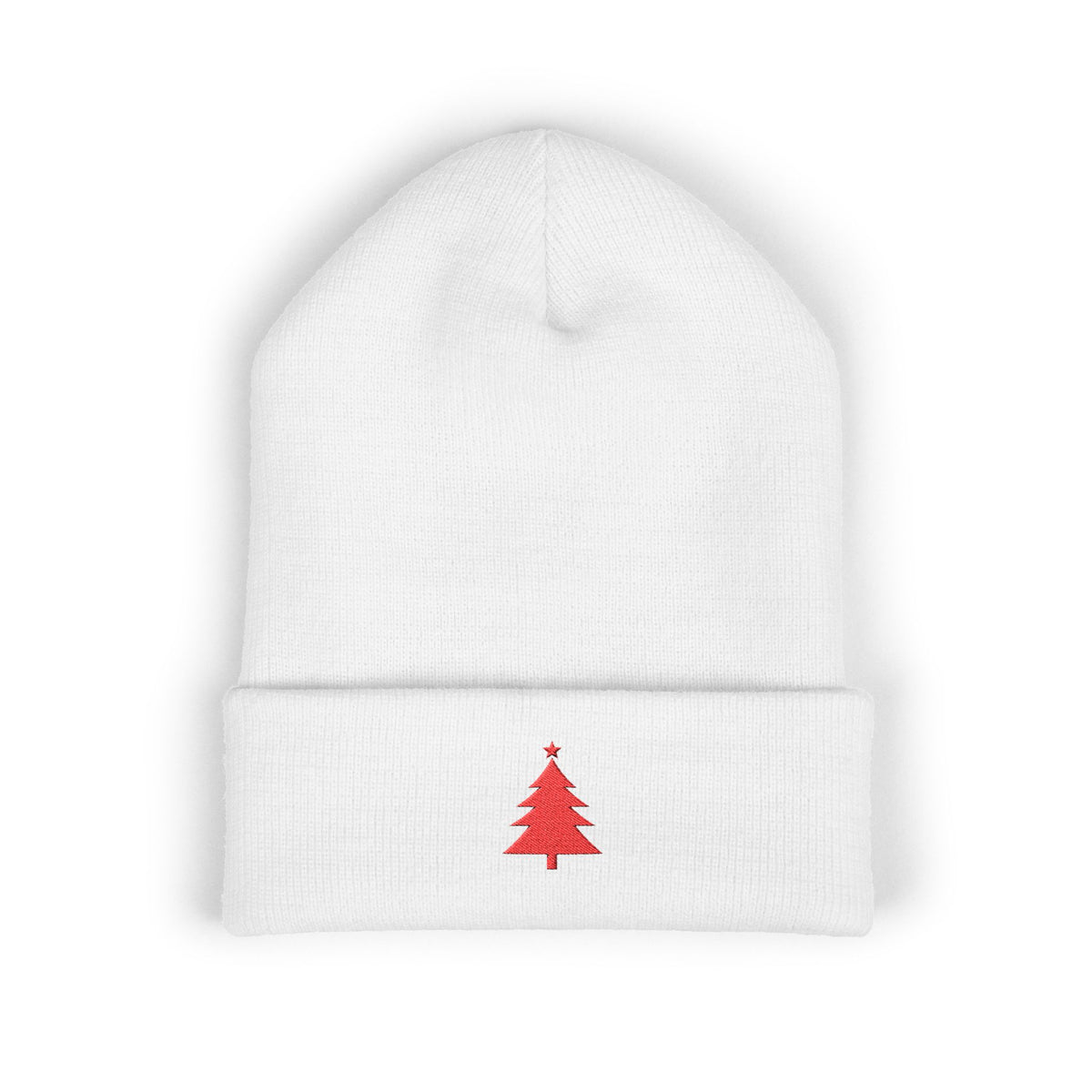 Embroidered Christmas Tree Beanie Minimalist Winter Hat Embroidered Holiday Knit Cap Cozy Cold Weather Gift Unisex Festive Headwear Xmas