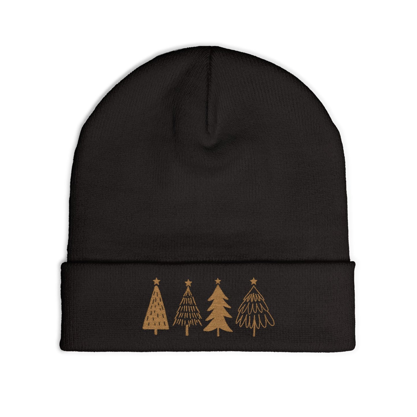 Minimalist Christmas Tree Beanie Stocking Stuffer Idea Embroidered Winter Hat Cozy Holiday Knit Cap Neutral Festive Gift For Women And Men