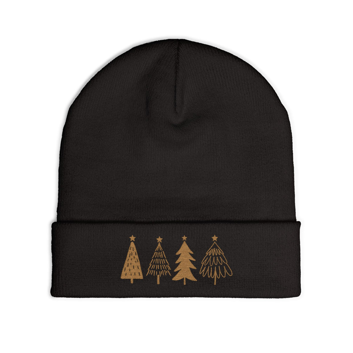 Minimalist Christmas Tree Beanie Stocking Stuffer Idea Embroidered Winter Hat Cozy Holiday Knit Cap Neutral Festive Gift For Women And Men