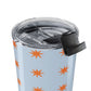 Tumbler Gift For Her Birthday Blue Star Pattern Tumbler Cup Stainless Steel Travel Mug Insulated Coffee Cup Cute Summer Drinkware Gift Cup