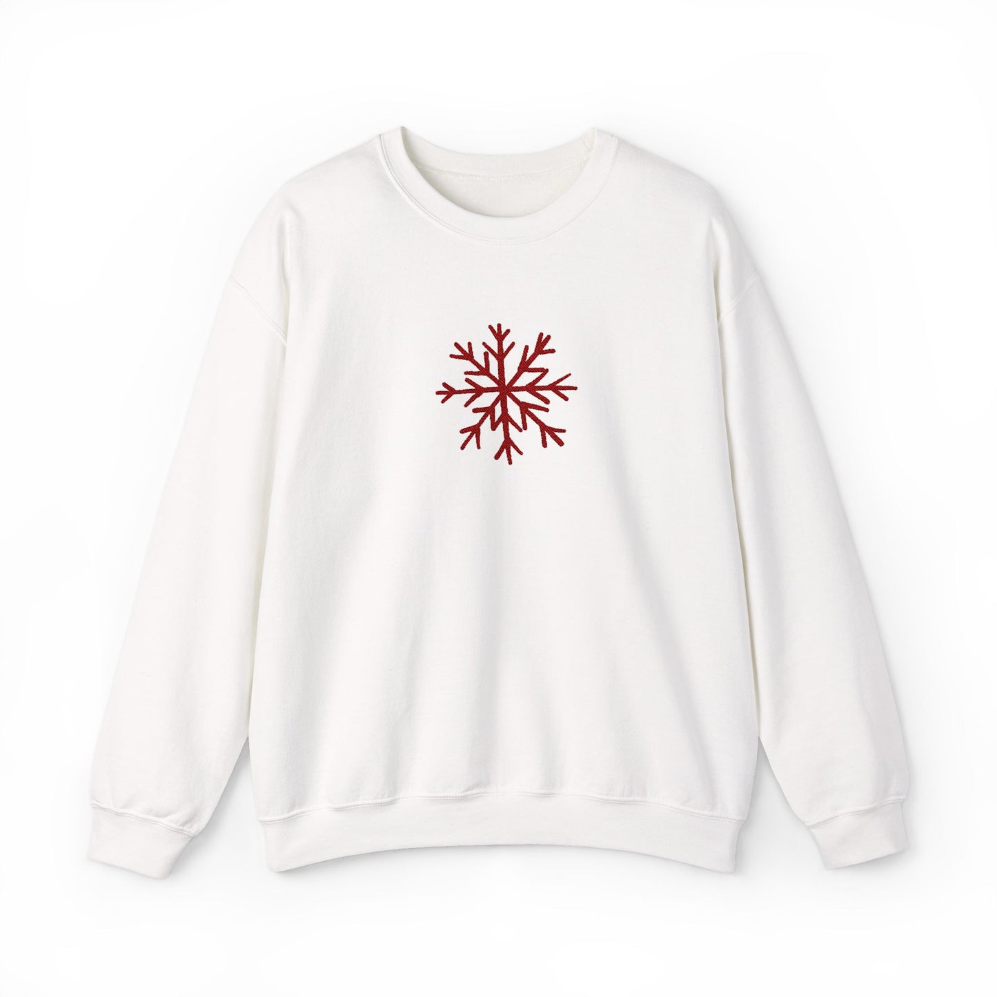 Embroidered Snowflake Sweatshirt Minimalist Winter Pullover Dainty Holiday Crewneck Subtle Festive Top Cozy Christmas Snow Lover Gift Xmas