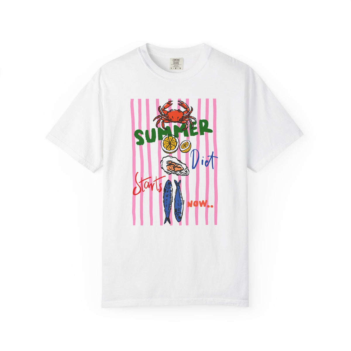 Seafood T Shirt For Beach Lover Summer Vacation Outfit Coastal Foodie Clothing Boardwalk Picnic Wear Birthday Gift For Girlfriend Weekend