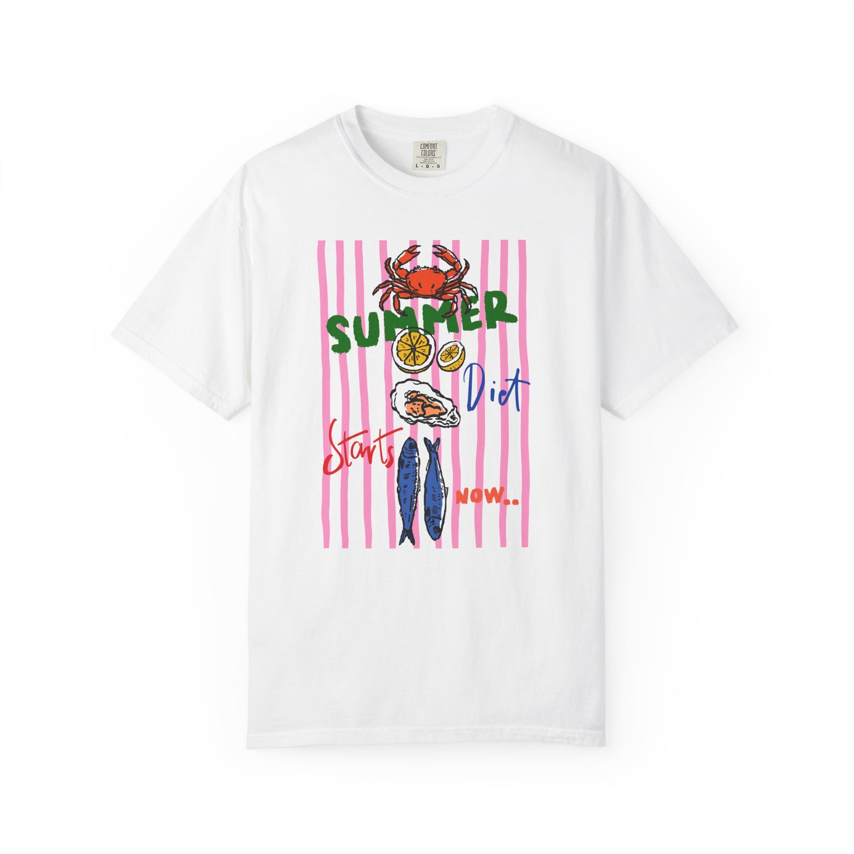 Seafood T Shirt For Beach Lover Summer Vacation Outfit Coastal Foodie Clothing Boardwalk Picnic Wear Birthday Gift For Girlfriend Weekend
