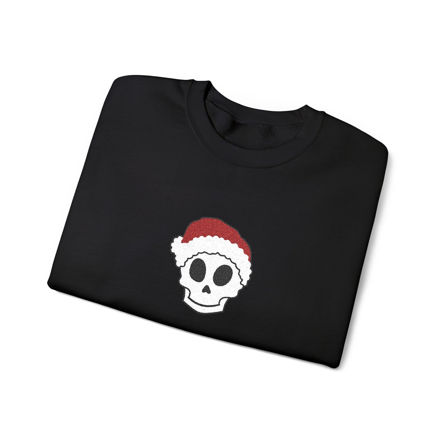 Embroidered Crewneck Christmas Sweatshirt Skeleton Jumper Santa Clause Embroidery Crewneck Skeleton Sweatshirt, Cute Holiday Jumper Xmas