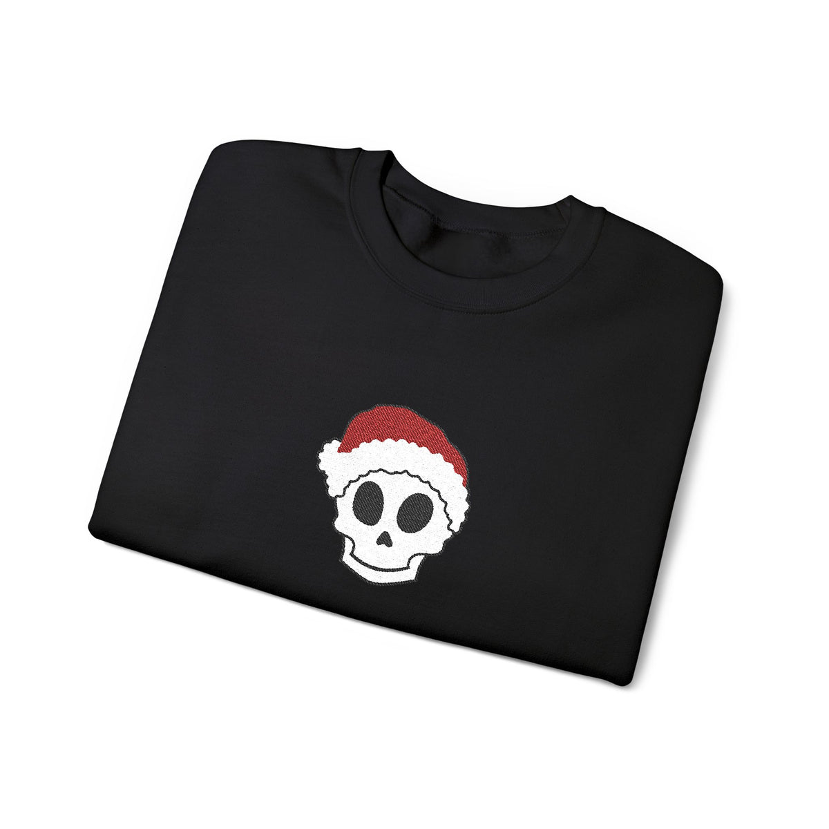 Embroidered Crewneck Christmas Sweatshirt Skeleton Jumper Santa Clause Embroidery Crewneck Skeleton Sweatshirt, Cute Holiday Jumper Xmas