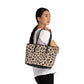 Leopard Shoulder Bag Womens Tote Animal Print Work Carryall Travel Shopper Birthday Gift For Her Fashion Accessory Weekend Wardrobe Essential