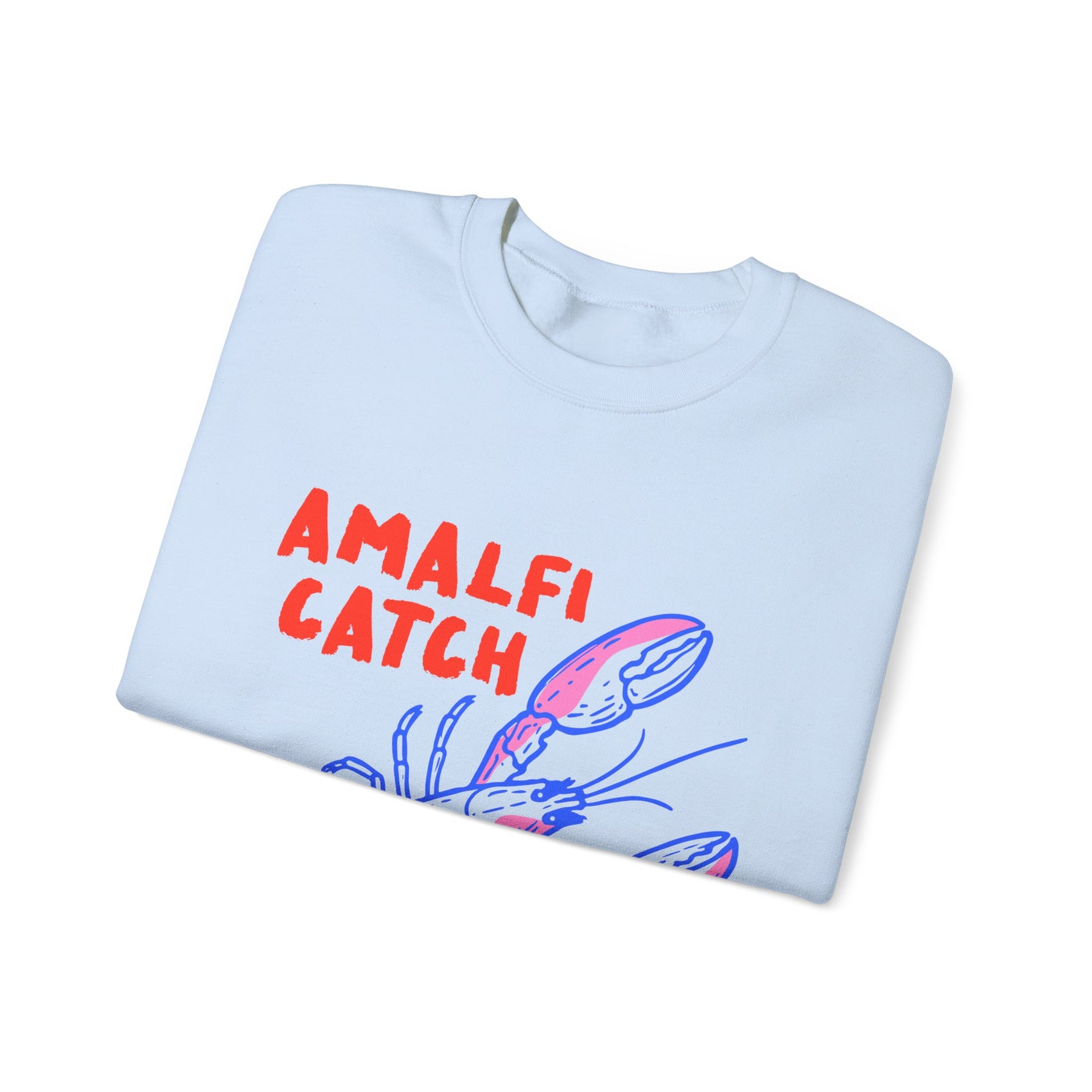 Amalfi Coast Sweatshirt Italy Inspired Top Seafood Graphic Pullover Gift For Italy Lover Mediterranean Vacation Crewneck Italian Souvenir