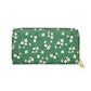 Green Floral Summer Garden Zipper Wallet Spring Wild Flower Purse Flower Coin Pouch Botanical Zipper Summer Flower Purse Handbag Organizer