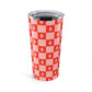 Christmas Tree Checker Tumbler Gift For Couple Holiday Travel Mug Present For Friends Insulated Drinkware Winter Coffee Cup Unisex Style