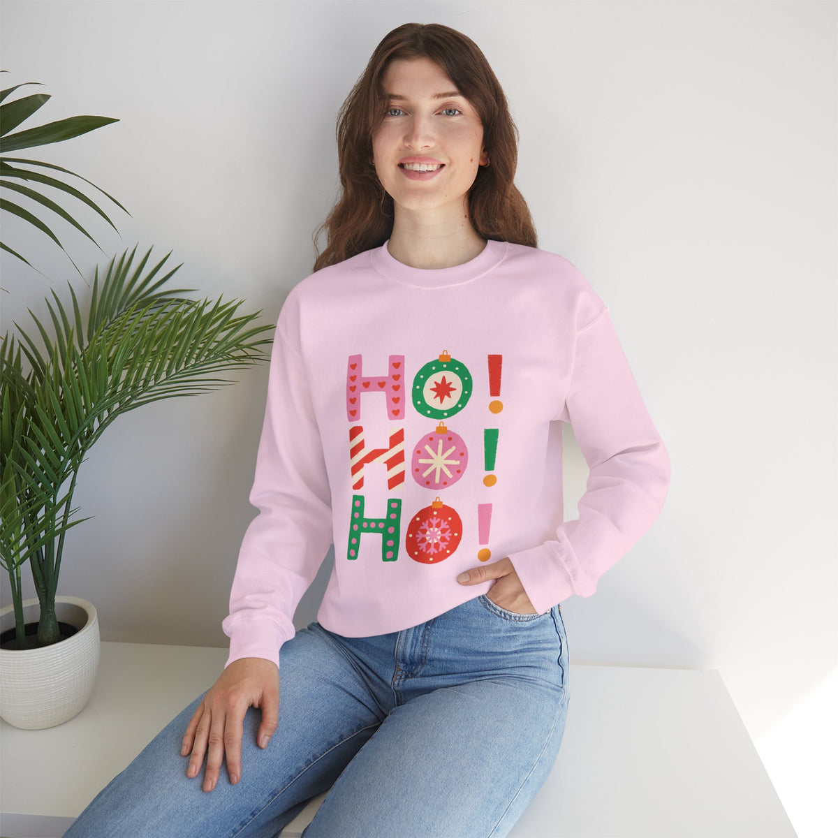 Colorful Ho Ho Ho Christmas Sweatshirt Cute Holiday Crewneck For Girlfriend Gift Fun Festive Pullover Winter Gift For Women Seasonal Top