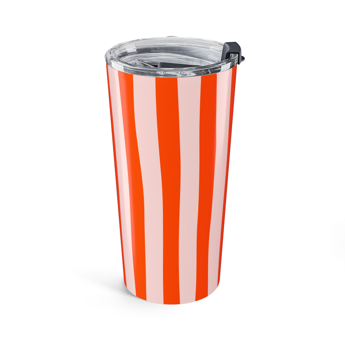 Striped Tumbler Gift For Coffee Lover Orange Cup Modern Sipper Present Colorful Mug For Friend Keepsake Daily Hydration Wavy Stripes Cup