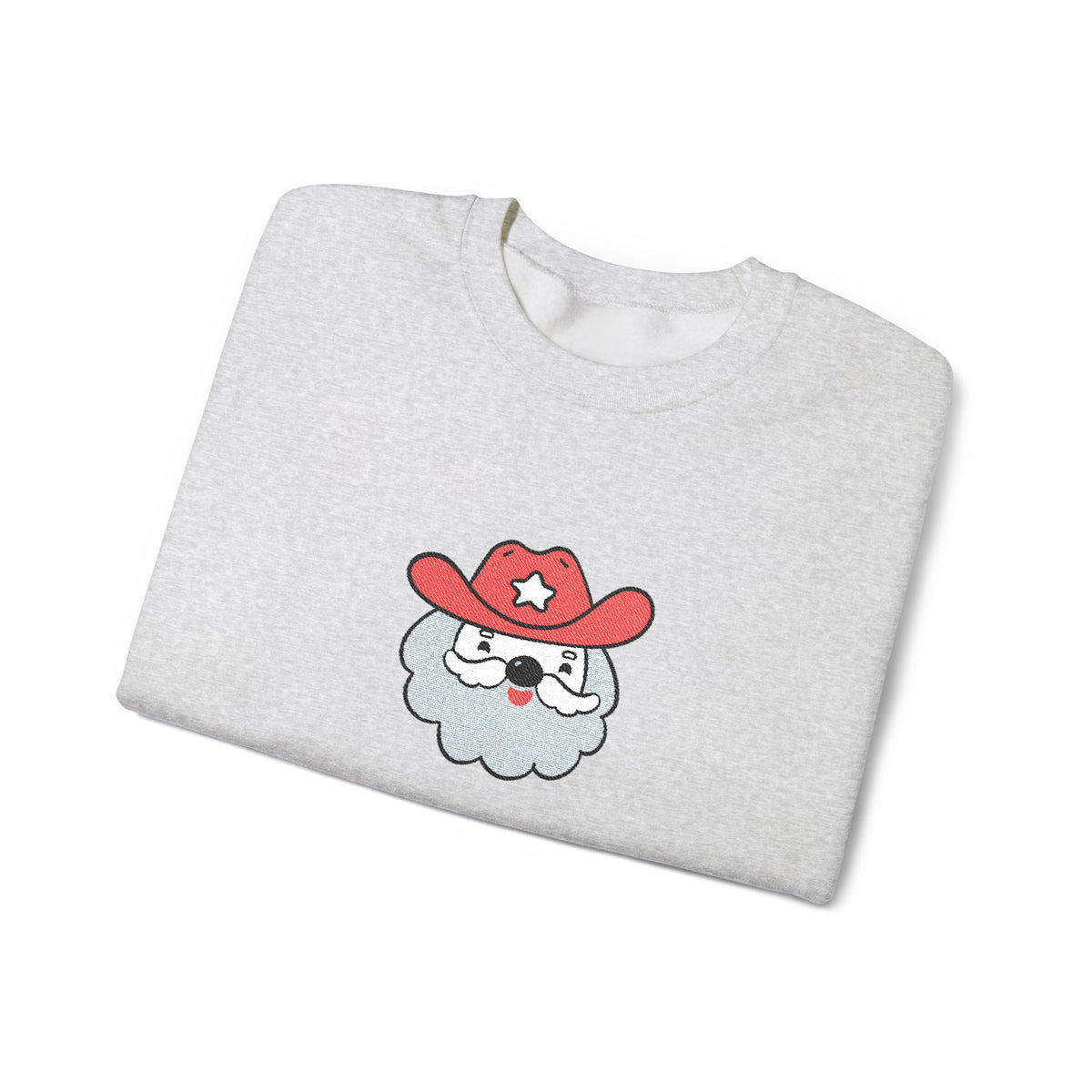 Embroidered Cowboy Santa Sweatshirt For Her Western Christmas Crewneck Gift For Mom Country Holiday Pullover Best Friend Winter Top For Wife