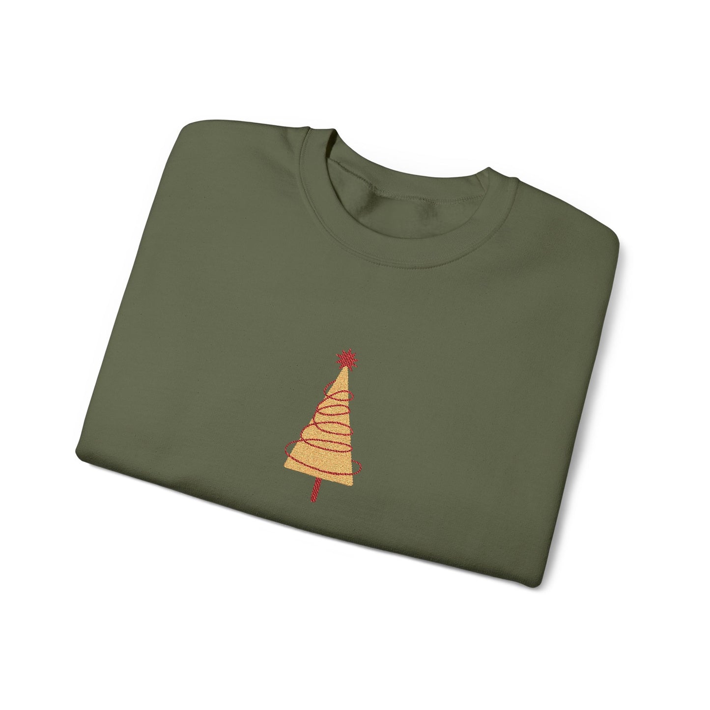 Embroidered Christmas Tree Sweatshirt Gift For Wife Minimal Holiday Crewneck Present For Mentor Quiet Luxury Winter Pullover Cozy Style