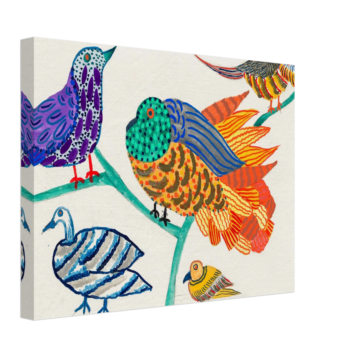 Colorful birds 1914 Atelier Martine Paul Poiret folk art canvas print #PD_303 - view 3