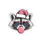 Raccoon Christmas Sticker Gift For Bestie Cute Santa Decal Festive Bubblegum Vinyl For Laptop Journal Holiday Animal Art Charm Style Pop